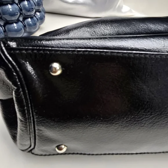 Salvatore Ferragamo Black Patent  Leather Handbag ( EUC! - Picture 8 of 14